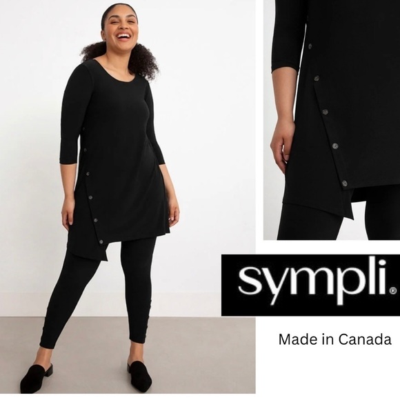 Sympli Tops - Sympli Quest Angle Tunic in Black Size 12